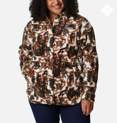 Columbia Benton Springs Shirt Jakke Dame Kaffe | Plus Size 16473K